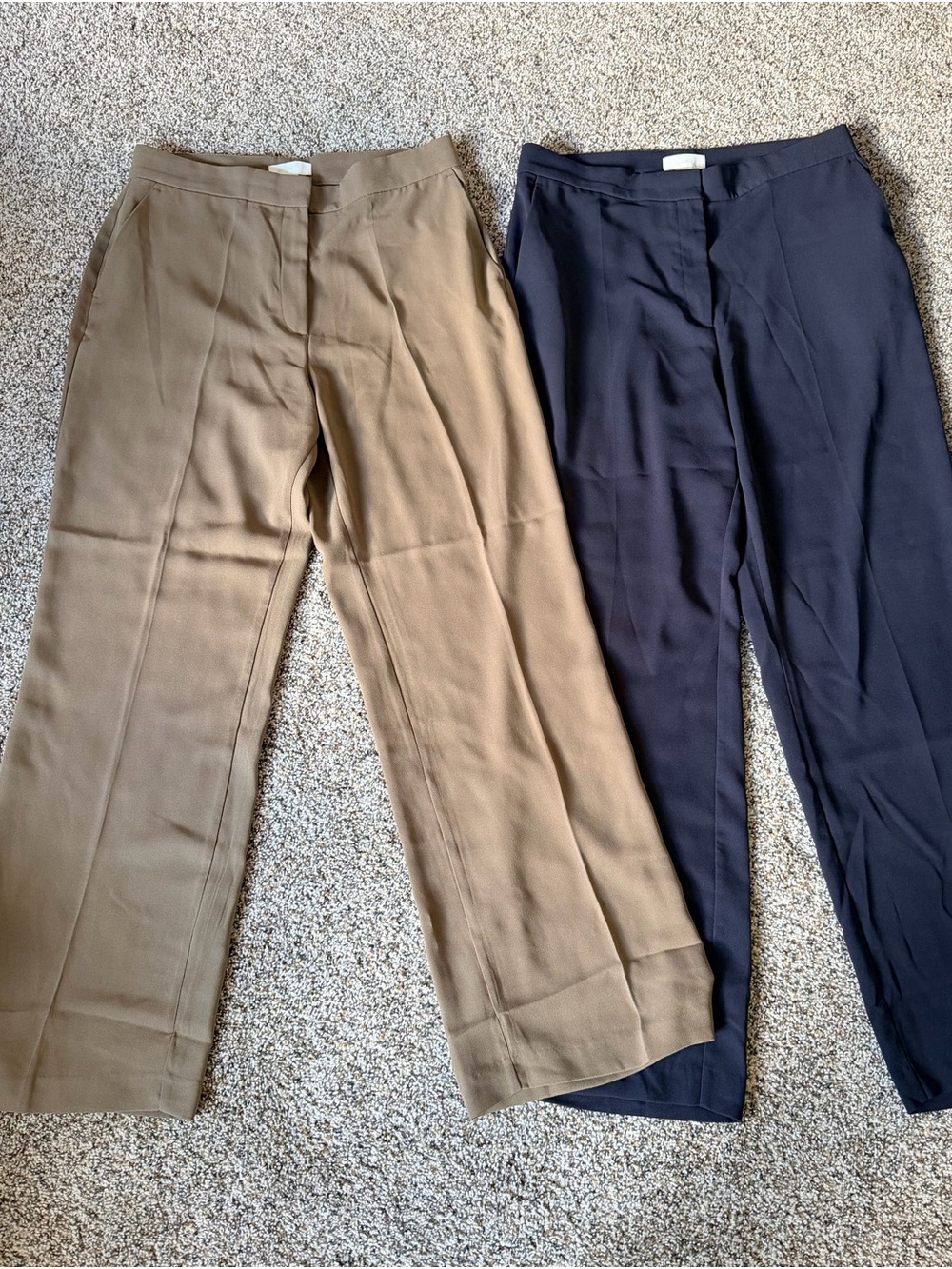 H&M Wide-Leg Pants Pair in Tan and Navy